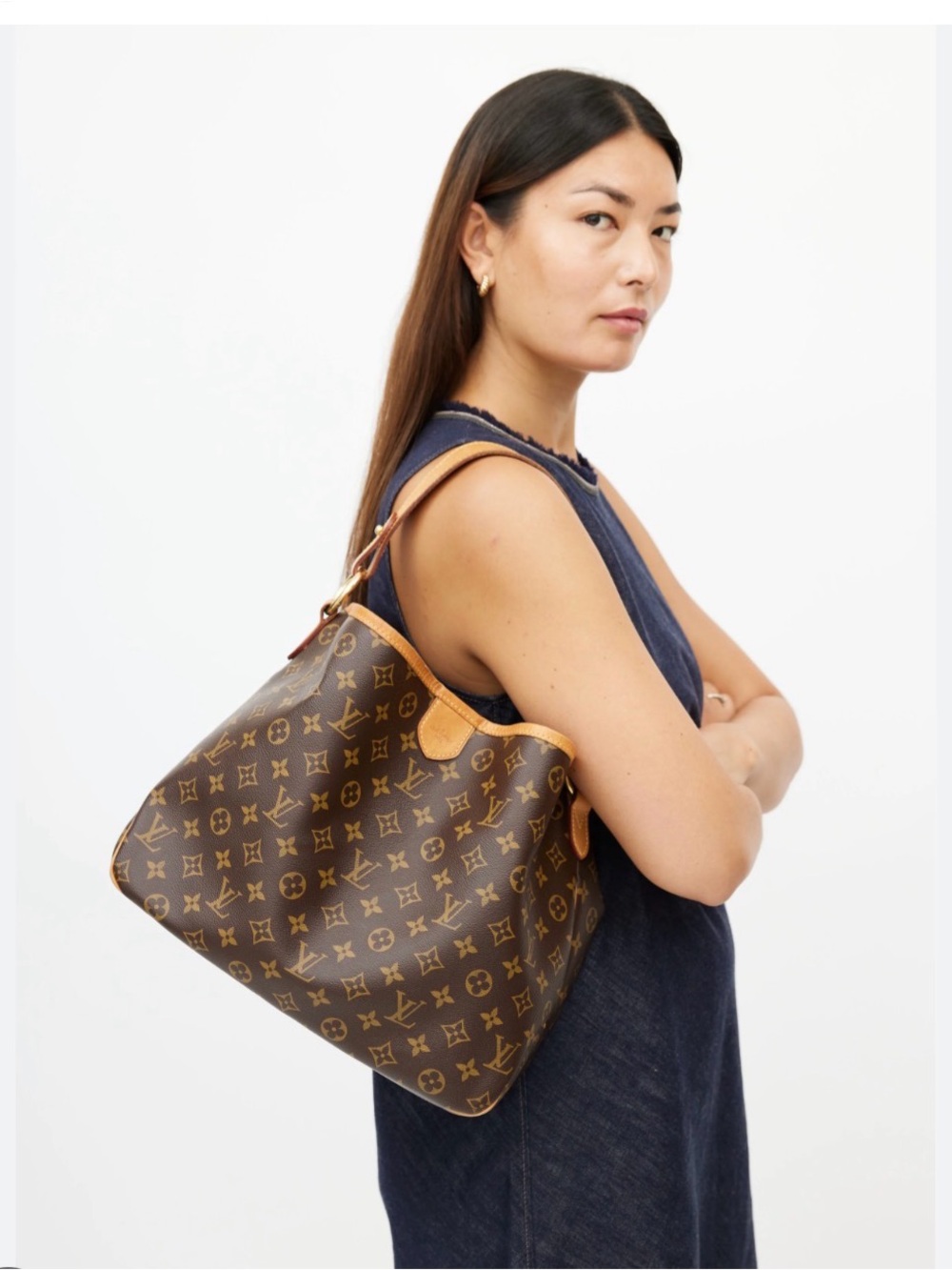 Used good condition Louis Vuitton Brown Monogram Canvas Hobo Discontinued!